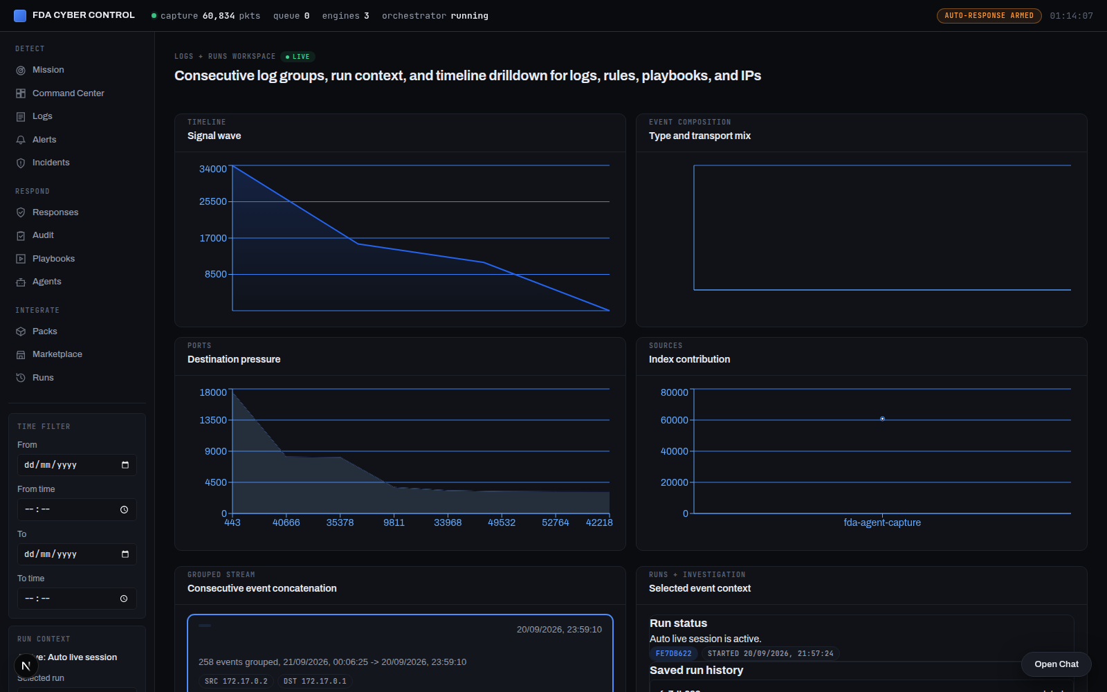 SocEyes log explorer view